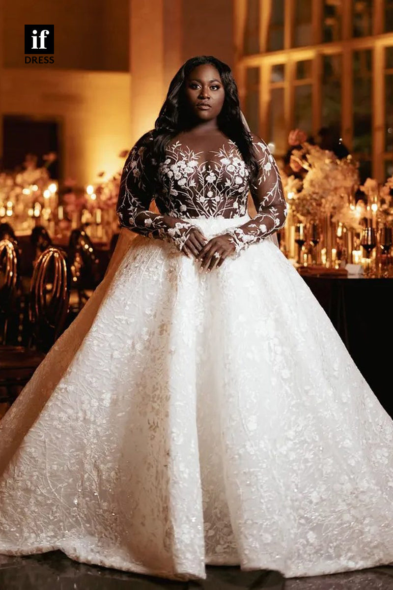 31733 - Luxurious Ball Gown Lace Appliques Bohemian Wedding Dress
