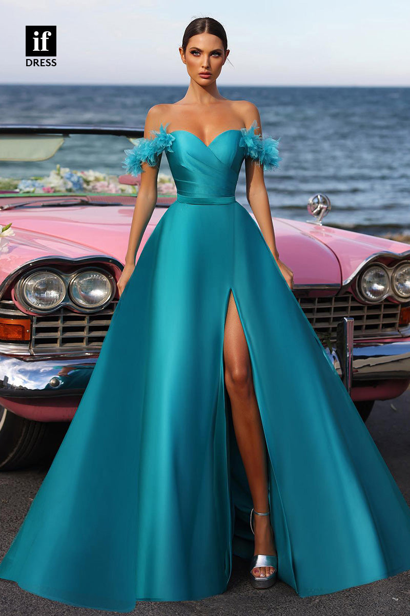 32986 - Elegant Strapless Cap Sleeves Satin Prom Party Formal Dress wi IFDRESS 32986 - Elegant Strapless Cap Sleeves Satin Prom Party Formal Dress wi IFDRESS