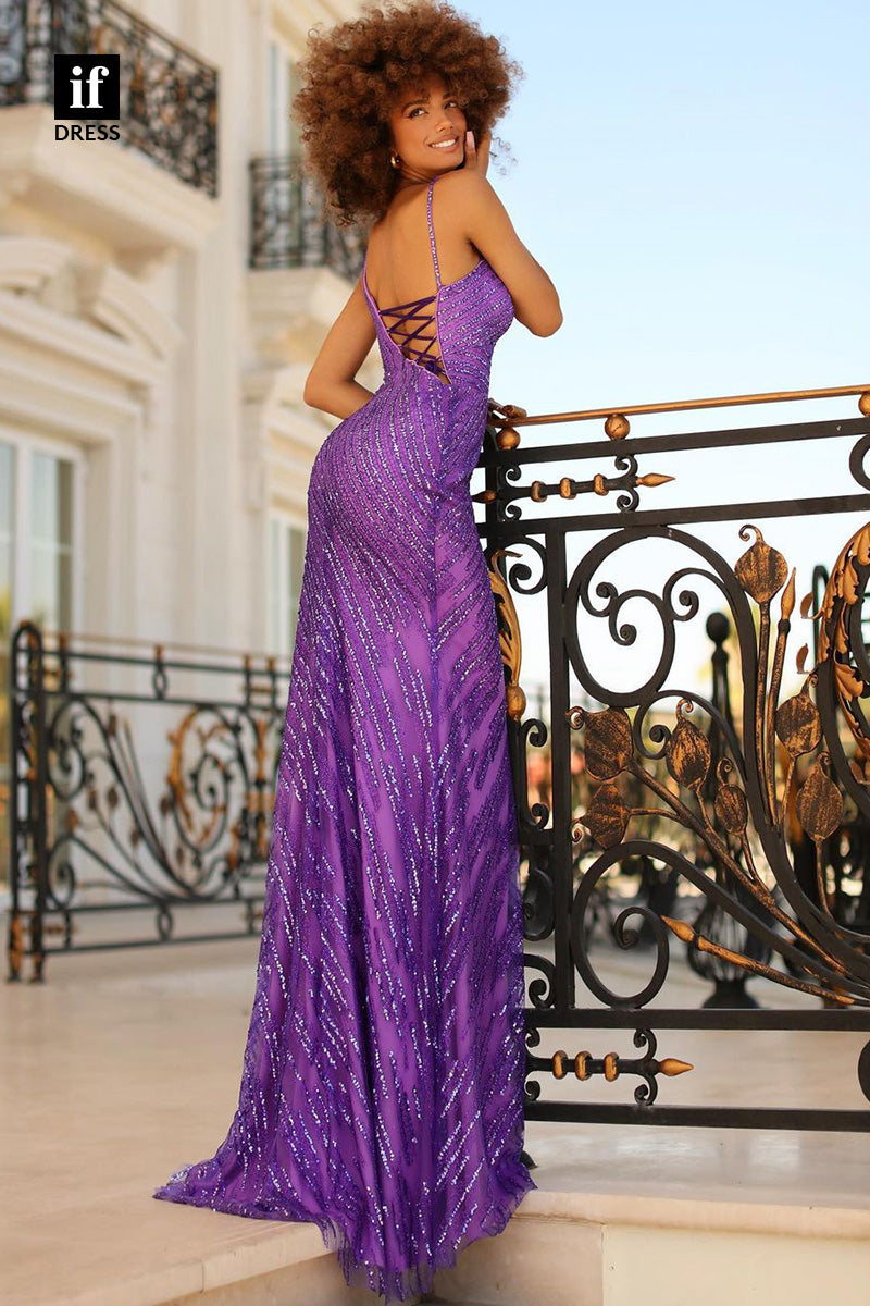 34396 - Trendy One Shoulder Sparkly Sheath Prom Evening Formal Dress