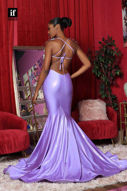 34452 - Charming Straps Beads Mermaid Prom Evening Formal Gown For Black Girls