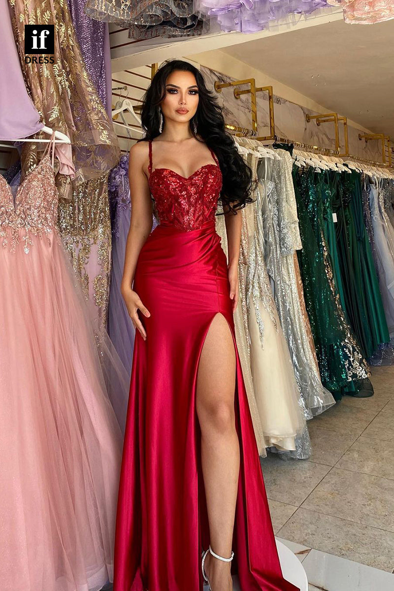 34479 - Glamorous Spaghetti Straps Pleats  Prom Evening Formal Dress