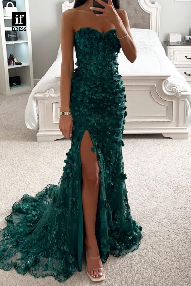34506 - Luxurious Off Shoulder Sweetheart Appliques Prom Evening Formal Dress