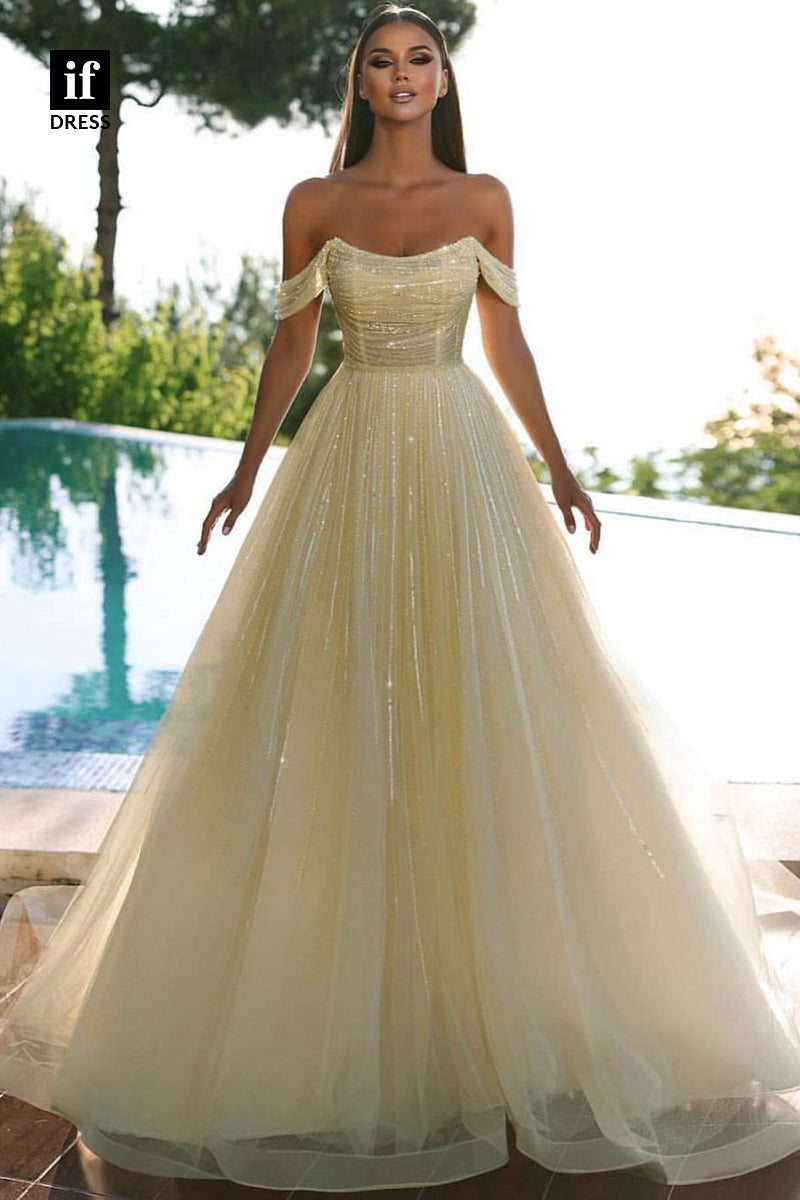 34524 - Attractive Off Shoulder Scoop A-Line Prom Evening Formal Dress