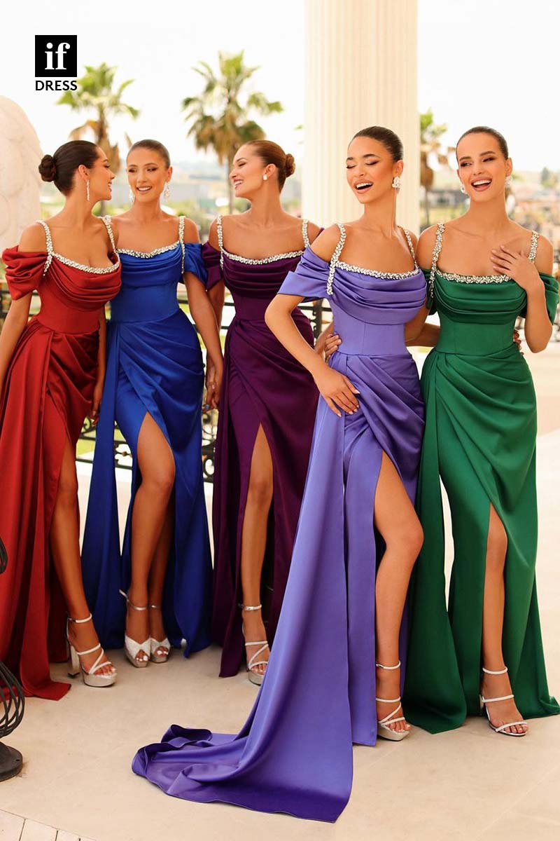 34619 - Spaghetti Straps Scoop Pleats Cap Sleeves Prom Evening Formal Dress