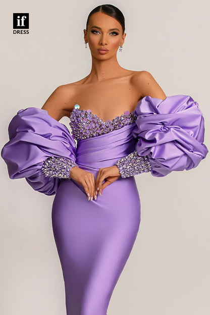 34849 - Sparkly Halter V-Neck Full Sequins Side Slit  Prom Evening Formal Dress