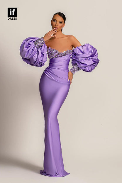 34849 - Sparkly Halter V-Neck Full Sequins Side Slit  Prom Evening Formal Dress