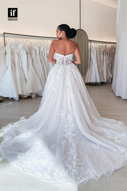 71053 - Attractive Off Shoulder A-Line Lace Appliques Boho Wedding Dress