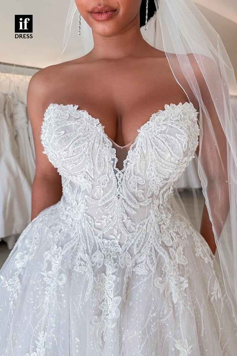 71053 - Attractive Off Shoulder A-Line Lace Appliques Boho Wedding Dress