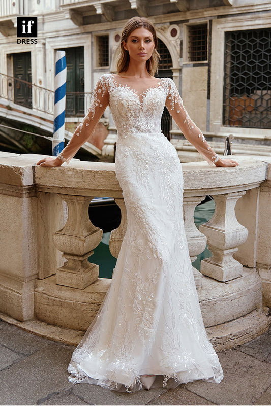 71057 - Romantic Sweetheart Lace Appliques Sheath Bohemain Wedding Dress