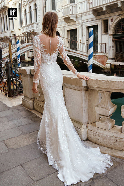 71057 - Romantic Sweetheart Lace Appliques Sheath Bohemain Wedding Dress
