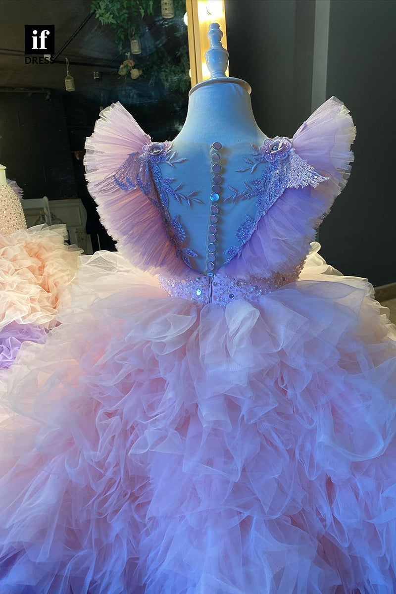 30312 - Ball Gown Ruffles Cute Flower Girls Dress First Communion Dress