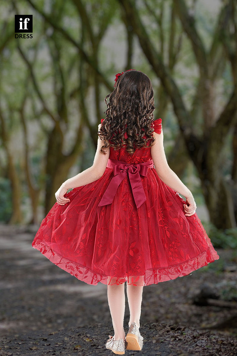 30358 - A Line Lace Flower Girl Dress Cute Toddle Dress
