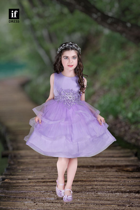 30359 - Ball Gown Lilac Flower Girl Dress Appliques Cute Toddle Dress