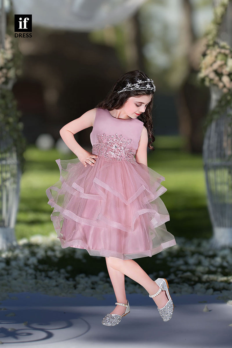 30359 - Ball Gown Lilac Flower Girl Dress Appliques Cute Toddle Dress