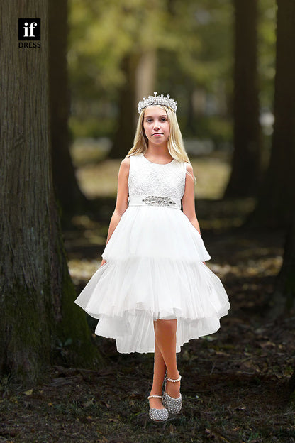 30364 - High Low Tiered Flower Girls Dress Cute Toddle Dress