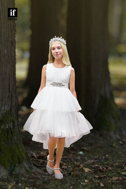 30364 - High Low Tiered Flower Girls Dress Cute Toddle Dress