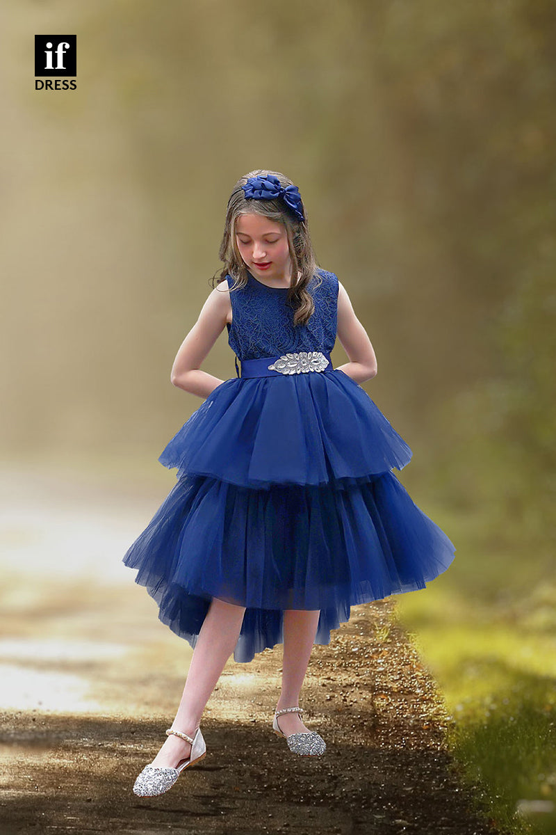 30364 - High Low Tiered Flower Girls Dress Cute Toddle Dress