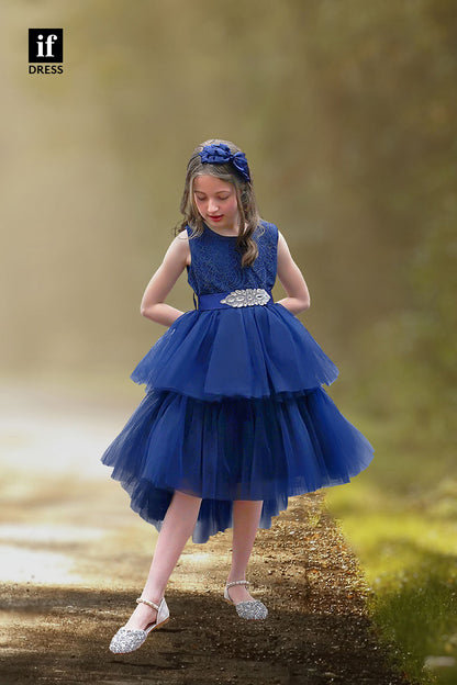 30364 - High Low Tiered Flower Girls Dress Cute Toddle Dress
