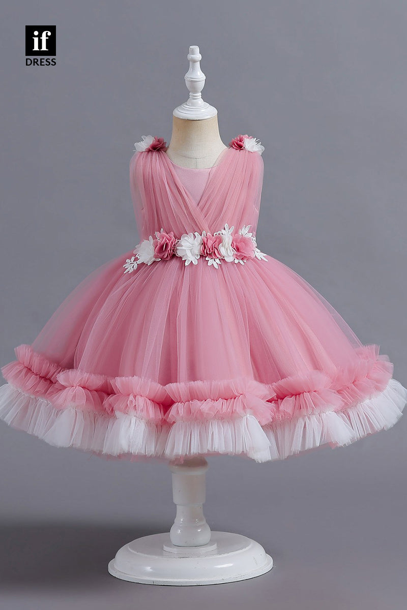 30365 - Ball Gown 3D Flower Cute Flower Girl Dress Ball Gown Toddle Dress