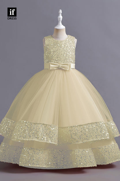 30366 - Ball Gown Sequins Flower Girl Dress Cute Toddle Dress