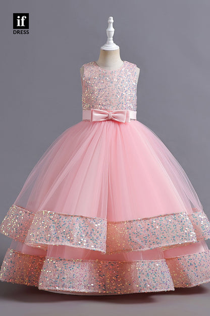 30366 - Ball Gown Sequins Flower Girl Dress Cute Toddle Dress
