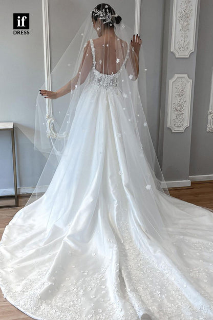 31509 - Romantic  A-Line Sweetheart Appliques  Beach Wedding Dress