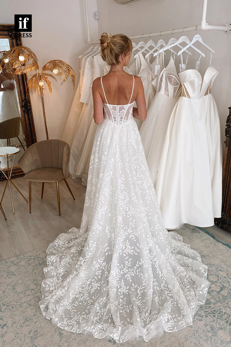 31548 - Luxurious A-Line Sweetheart Lace Appliques Wedding Dress