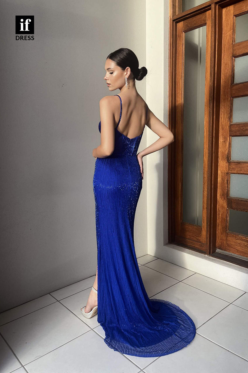 34153 - Generous Spaghetti Straps Sweetheart Sparkly Prom Evening Dress