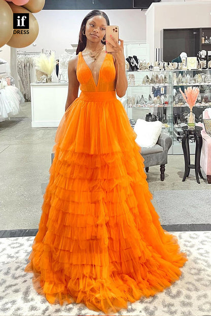 34198 - Attractive Plunging V-Neck Ball Gown Prom Evening Dresses