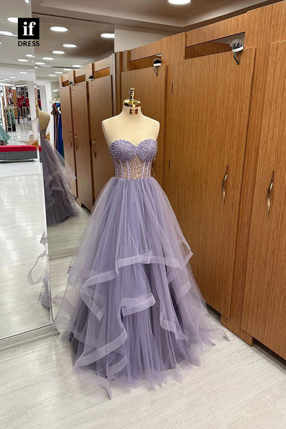 34240 - Flattering Off-Shoulder Sweetheart A-Line Prom Formal Dress