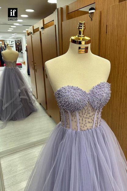 34240 - Flattering Off-Shoulder Sweetheart A-Line Prom Formal Dress