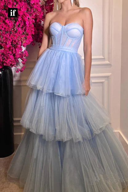 34311 - Attractive Off-Shoulder Sweetheart Tulle Prom Formal Evening Dress