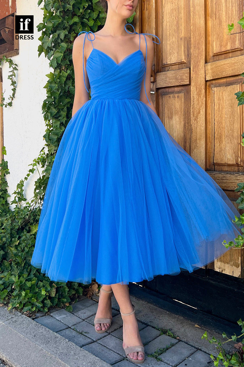 34332 - Distinctive Spaghetti Straps A-Line V-Neck Prom Formal Evening Dress