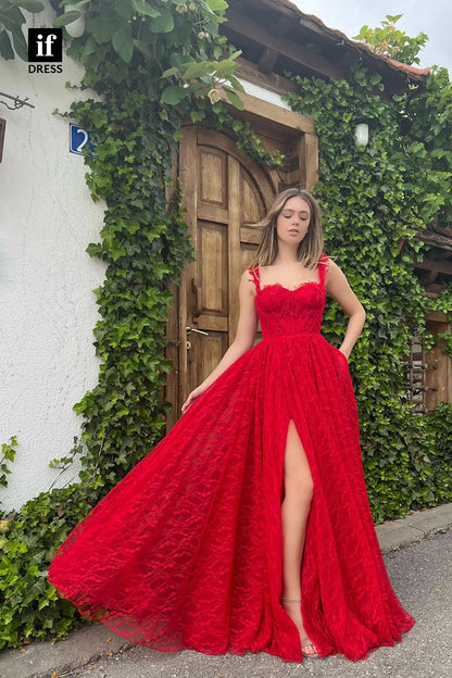34336 - Charming Sweetheart Side Slit A-Line Prom Formal Evening Dress