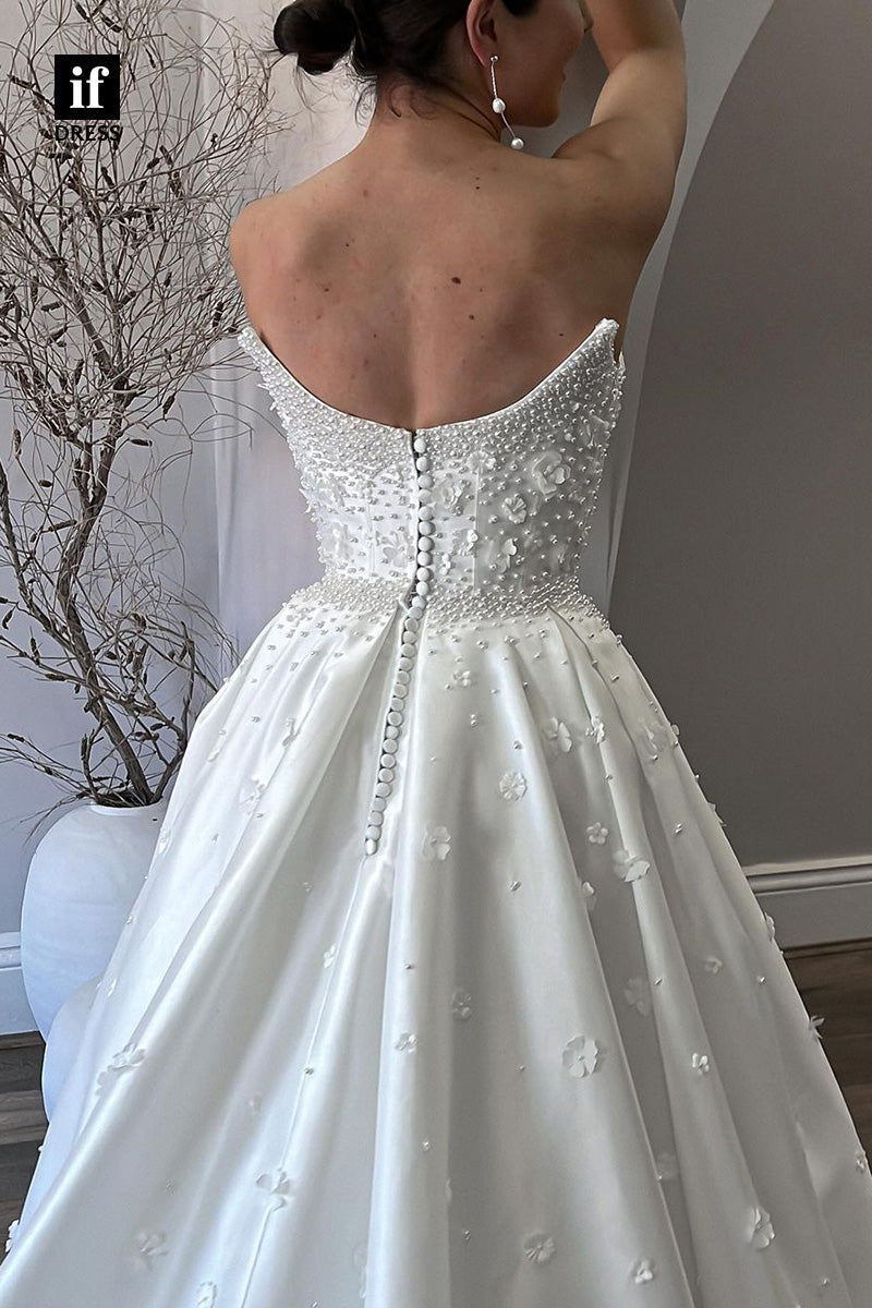 71045 - Wonderful Off-Shoulder A-Line Appliques Boho Wedding Dress