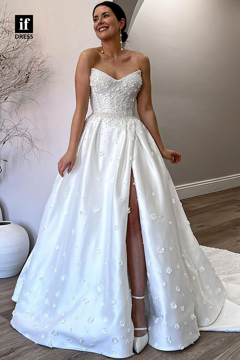 71045 - Wonderful Off-Shoulder A-Line Appliques Boho Wedding Dress