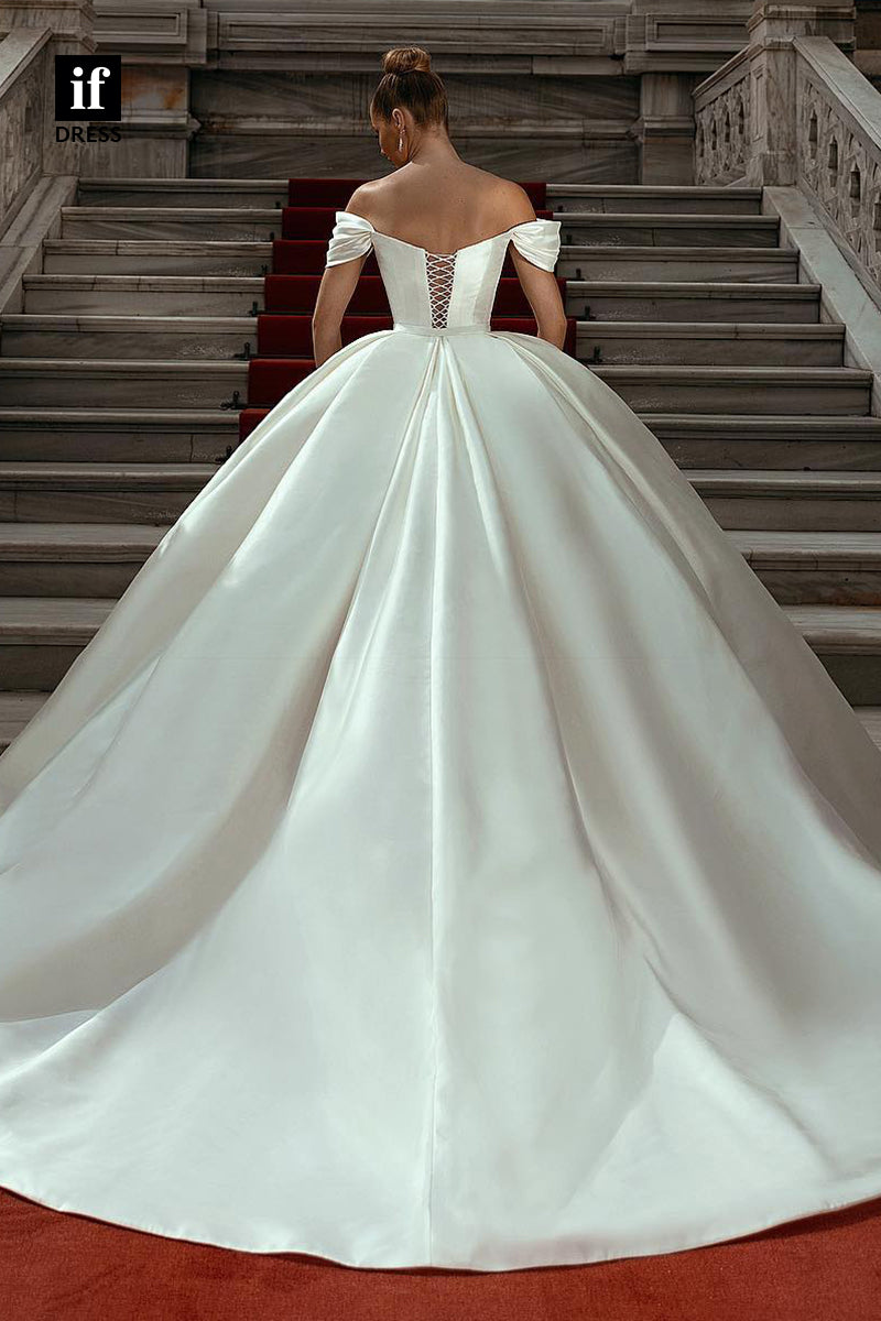 30509 - Ball Gowns Cap Sleeves Beads Wedding Dress – ifdress