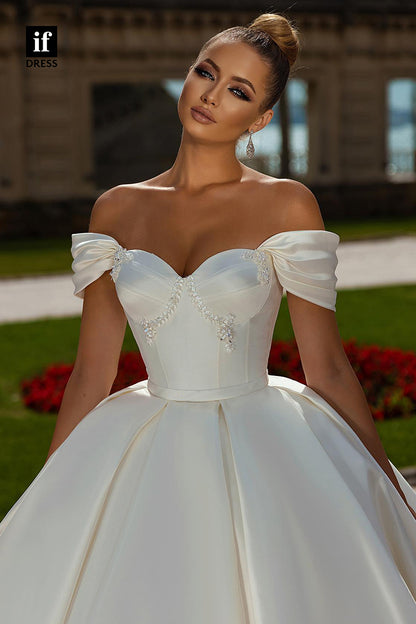 30509 - Ball Gowns Cap Sleeves Beads Wedding Dress