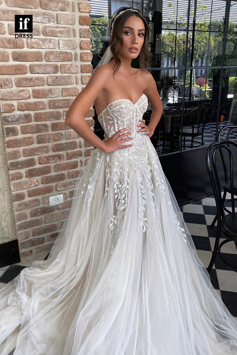 30532 - A-line Sweetheart Appliques Bohemian Wedding Dress