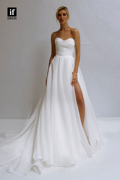 30542 - A-line Sweetheart Pleats Rustic Wedding Dress Bridal Gown