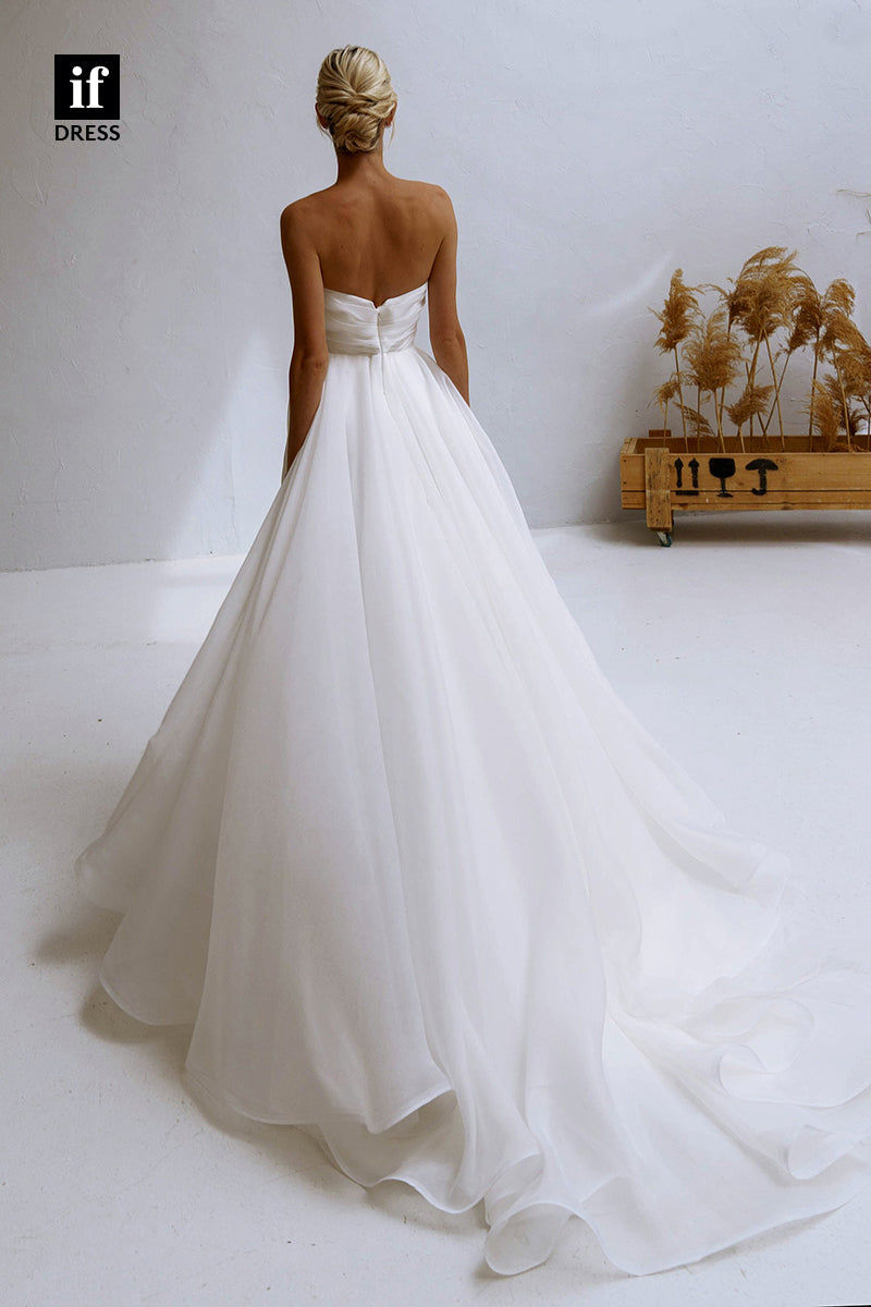 30542 - A-line Sweetheart Pleats Rustic Wedding Dress Bridal Gown