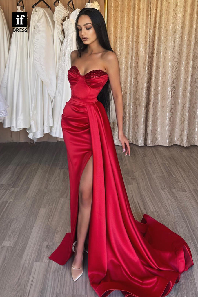30890 - Sweetheart Side Slit Long Prom Dress Formal Evening Gown|IFDRESS