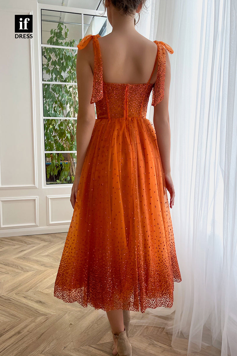 33800 - Spaghetti Straps Sweetheart A-line Vintage Prom Dress with Pockets