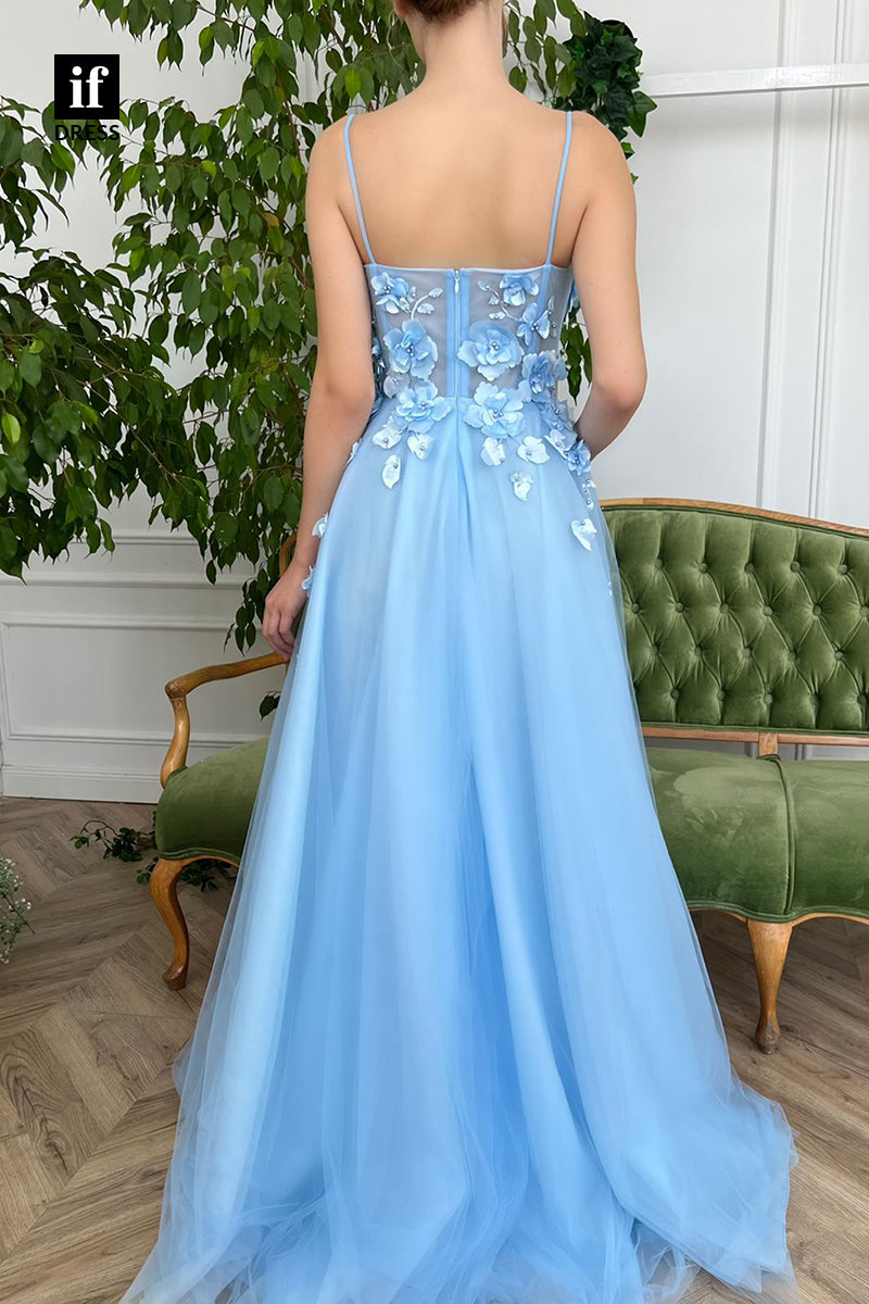 33807 - A-line Sweetheart Appliques Long Prom Dress with Slit